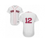 Men's Majestic Boston Red Sox #12 Brock Holt White Flexbase Authentic Collection MLB Jersey