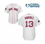Men's Majestic Boston Red Sox #13 Hanley Ramirez Replica White Home Cool Base 2018 World Series Champions MLB Jersey
