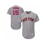 Men's Majestic Boston Red Sox #15 Dustin Pedroia Grey Flexbase Authentic Collection MLB Jersey
