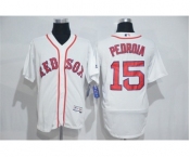 Men's Majestic Boston Red Sox #15 Dustin Pedroia White Flexbase Authentic Collection MLB Jersey