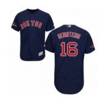 Men's Majestic Boston Red Sox #16 Andrew Benintendi Navy Blue Alternate Flex Base Authentic Collection 2018 World Series Champions MLB Jersey