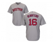 Men's Majestic Boston Red Sox #16 Andrew Benintendi Replica Grey Road Cool Base MLB Jersey