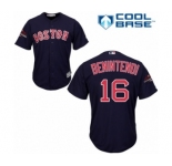 Men's Majestic Boston Red Sox #16 Andrew Benintendi Replica Navy Blue Alternate Road Cool Base 2018 World Series Champions MLB Jersey