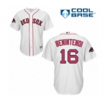 Men's Majestic Boston Red Sox #16 Andrew Benintendi Replica White Home Cool Base 2018 World Series Champions MLB Jersey