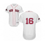 Men's Majestic Boston Red Sox #16 Andrew Benintendi White Home Flex Base Authentic Collection 2018 World Series Champions MLB Jersey