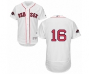 Men's Majestic Boston Red Sox #16 Andrew Benintendi White Home Flex Base Authentic Collection 2018 World Series Champions MLB Jersey