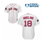 Men's Majestic Boston Red Sox #18 Mitch Moreland Replica White Home Cool Base 2018 World Series Champions MLB Jersey