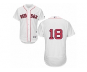 Men's Majestic Boston Red Sox #18 Mitch Moreland White Flexbase Authentic Collection MLB Jersey