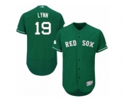 Men's Majestic Boston Red Sox #19 Fred Lynn Green Celtic Flexbase Authentic Collection MLB Jersey
