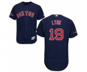 Men's Majestic Boston Red Sox #19 Fred Lynn Navy Blue Alternate Flex Base Authentic Collection 2018 World Series Champions MLB Jersey