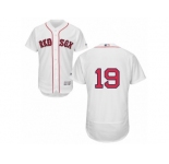 Men's Majestic Boston Red Sox #19 Koji Uehara White Flexbase Authentic Collection MLB Jersey