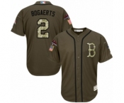 Men's Majestic Boston Red Sox #2 Xander Bogaerts Authentic Green Salute to Service 2018 World Series Champions MLB Jersey