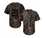 Men's Majestic Boston Red Sox #21 Roger Clemens Authentic Camo Realtree Collection Flex Base 2018 World Series Champions MLB Jersey