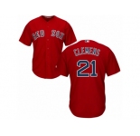 Men's Majestic Boston Red Sox #21 Roger Clemens Replica Red Alternate Home Cool Base MLB Jersey