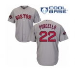 Men's Majestic Boston Red Sox #22 Rick Porcello Replica Grey Road Cool Base 2018 World Series Champions MLB Jersey