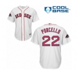 Men's Majestic Boston Red Sox #22 Rick Porcello Replica White Home Cool Base 2018 World Series Champions MLB Jersey