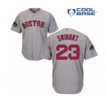 Men's Majestic Boston Red Sox #23 Blake Swihart Replica Grey Road Cool Base 2018 World Series Champions MLB Jersey