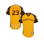 Men's Majestic Boston Red Sox #23 Blake Swihart Yellow 2016 All-Star American League BP Authentic Collection Flex Base MLB Jersey