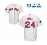 Men's Majestic Boston Red Sox #24 David Price Replica White Home Cool Base 2018 World Series Champions MLB Jersey