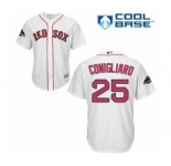 Men's Majestic Boston Red Sox #25 Tony Conigliaro Replica White Home Cool Base 2018 World Series Champions MLB Jersey
