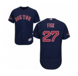 Men's Majestic Boston Red Sox #27 Carlton Fisk Navy Blue Alternate Flex Base Authentic Collection 2018 World Series Champions MLB Jersey
