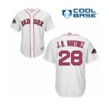 Men's Majestic Boston Red Sox #28 J. D. Martinez Replica White Home Cool Base 2018 World Series Champions MLB Jersey