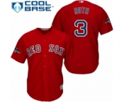 Men's Majestic Boston Red Sox #3 Babe Ruth Replica Red Alternate Home Cool Base 2018 World Series Champions MLB Jersey