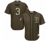 Men's Majestic Boston Red Sox #3 Jimmie Foxx Authentic Green Salute to Service 2018 World Series Champions MLB Jersey