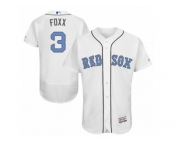 Men's Majestic Boston Red Sox #3 Jimmie Foxx Authentic White 2016 Father's Day Fashion Flex Base MLB Jersey