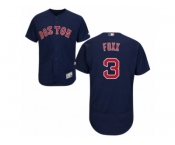 Men's Majestic Boston Red Sox #3 Jimmie Foxx Navy Blue Flexbase Authentic Collection MLB Jersey
