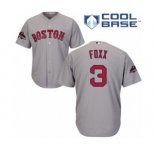 Men's Majestic Boston Red Sox #3 Jimmie Foxx Replica Grey Road Cool Base 2018 World Series Champions MLB Jersey