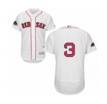 Men's Majestic Boston Red Sox #3 Jimmie Foxx White Home Flex Base Authentic Collection 2018 World Series Champions MLB Jersey