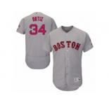 Men's Majestic Boston Red Sox #34 David Ortiz Grey Flexbase Authentic Collection MLB Jersey