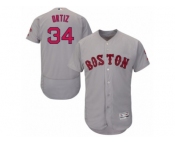 Men's Majestic Boston Red Sox #34 David Ortiz Grey Flexbase Authentic Collection MLB Jersey