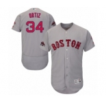 Men's Majestic Boston Red Sox #34 David Ortiz Grey Road Flex Base Authentic Collection 2018 World Series Champions MLB Jersey