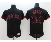 Men's Majestic Boston Red Sox #34 David Ortiz Lights Out Black Flexbase Authentic Collection MLB Jersey