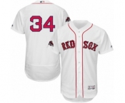 Men's Majestic Boston Red Sox #34 David Ortiz White Home Flex Base Authentic Collection 2018 World Series Champions MLB Jersey