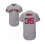 Men's Majestic Boston Red Sox #35 Steven Wright Grey Road Flex Base Authentic Collection 2018 World Series Champions MLB Jersey