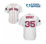 Men's Majestic Boston Red Sox #35 Steven Wright Replica White Home Cool Base 2018 World Series Champions MLB Jersey