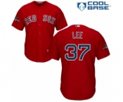 Men's Majestic Boston Red Sox #37 Bill Lee Replica Red Alternate Home Cool Base 2018 World Series Champions MLB Jersey