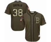 Men's Majestic Boston Red Sox #38 Rusney Castillo Authentic Green Salute to Service 2018 World Series Champions MLB Jersey