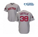 Men's Majestic Boston Red Sox #38 Rusney Castillo Replica Grey Road Cool Base 2018 World Series Champions MLB Jersey