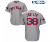 Men's Majestic Boston Red Sox #38 Rusney Castillo Replica Grey Road Cool Base 2018 World Series Champions MLB Jersey