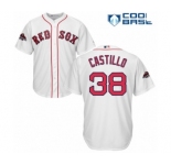 Men's Majestic Boston Red Sox #38 Rusney Castillo Replica White Home Cool Base 2018 World Series Champions MLB Jersey