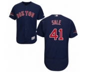Men's Majestic Boston Red Sox #41 Chris Sale Navy Blue Alternate Flex Base Authentic Collection 2018 World Series Champions MLB Jersey