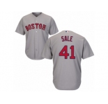 Men's Majestic Boston Red Sox #41 Chris Sale Replica Grey Road Cool Base MLB Jersey