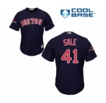 Men's Majestic Boston Red Sox #41 Chris Sale Replica Navy Blue Alternate Road Cool Base 2018 World Series Champions MLB Jersey
