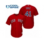 Men's Majestic Boston Red Sox #41 Chris Sale Replica Red Alternate Home Cool Base MLB Jersey