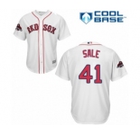 Men's Majestic Boston Red Sox #41 Chris Sale Replica White Home Cool Base 2018 World Series Champions MLB Jersey