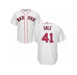 Men's Majestic Boston Red Sox #41 Chris Sale Replica White Home Cool Base MLB Jersey